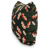 Wild Oak Leaves Floral Print Outdoor Decorative Throw Pillow, Dark Green, 16"
