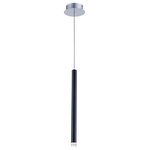 Artcraft Lighting - Galiano AC7084BK Pendant, Black - The Galiano collection single pendant features a metal tubular shape with lens at the bottom to allow the LED light to shine through. Chrome reflective canopy. Height adjustable black wire. Model shown in Satin Aluminum (also available in Copper or Black)