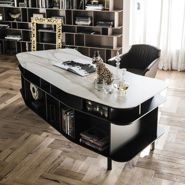Wall Street Desk, Tyler Armchair, Wally Bookcase