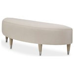 Michael Amini - Eclipse Bed Bench - Moonlight - The drama is in the details! The Eclipse Bed Bench showcases a captivatingly curved front that echoes the Eclipse Bed. Designed to accent the footboard and your walls alike!