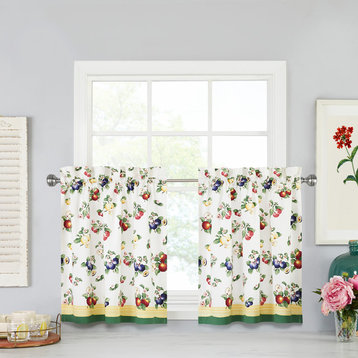Villeroy and Boch French Garden Kitchen Tier Set and Valance, 30"x36" Tier Set