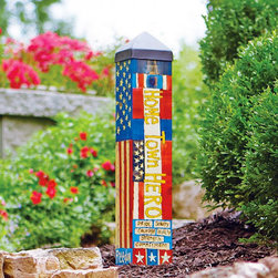 Home Town Hero Art Pole by Studio M - Garden Statues And Yard Art
