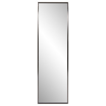 Yorkville Brushed Titanium Dressing Mirror, Traditional, Metal, 18 X 60