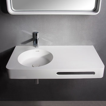 Solid Surface Bathroom Vanities and Wall Mounted Washbasins