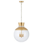 Visual Comfort - Lucia Pendant, 4-Light, Gild, White, Clear Glass, 18"W (JN 5052G/WHT-CG CPTWC) - This beautiful pendant will magnify your home with a perfect mix of fixture and function. This fixture adds a clean, refined look to your living space. Elegant lines, sleek and high-quality contemporary finishes.Visual Comfort has been the premier resource for signature designer lighting. For over 30 years, Visual Comfort has produced lighting with some of the most influential names in design using natural materials of exceptional quality and distinctive, hand-applied, living finishes.