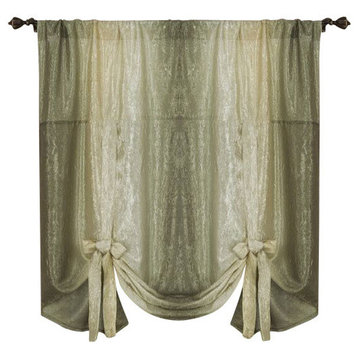 Ombre Window Curtain Tie Up Shade, 50"x63", Sage