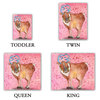 Reindeer Raspberry Twill Duvet Cover, Queen/Full Duvet 88"x88"