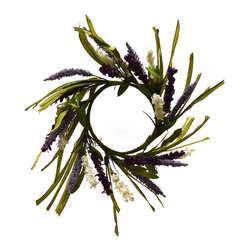 Shea's Wildflower - Larkspur Ring Wreath, 4", Purple - Wreaths And Garlands
