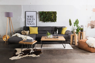 Mittelgroßes, Offenes Nordisches Wohnzimmer in Berlin