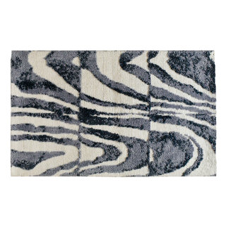 Abstract Rug with Swirls & Waves Indigo Grain Indoor Area Rug, 21