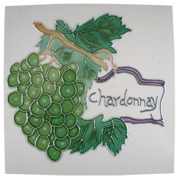 Chardonnay Wine Tasting Grapes Ceramic 4X4 Tile Art 819K