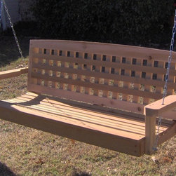 Lattice Style Cedar Porch Swing - Porch Swings