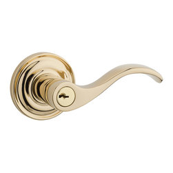 Baldwin - Entry Curve Lever on Traditional Round Rose - Door Levers