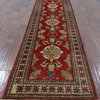 New Super Kazak Hand Knotted Wool Chinese Red 3' X 10' Oriental Area Rug H5299