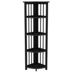 Stony-Edge - Corner Folding Bookcase, Easy Assembly Bookshelf. 51", Black - Low Assembly Folding Bookshelf. Goodbye Clutter, Hello Innovation.