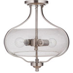 Craftmade Lighting - Craftmade Lighting 49952-BNK Serene - Two Light Semi-Flush Mount - The Serene is a lighting collection with beautifulSerene Two Light Sem Brushed Polished Nic *UL Approved: YES Energy Star Qualified: n/a ADA Certified: n/a  *Number of Lights: Lamp: 2-*Wattage:60w A19 Medium Base bulb(s) *Bulb Included:No *Bulb Type:A19 Medium Base *Finish Type:Brushed Polished Nickel