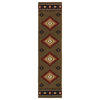 Harrison Southwest Lodge Green and Red Rug, 1'10"x7'6"