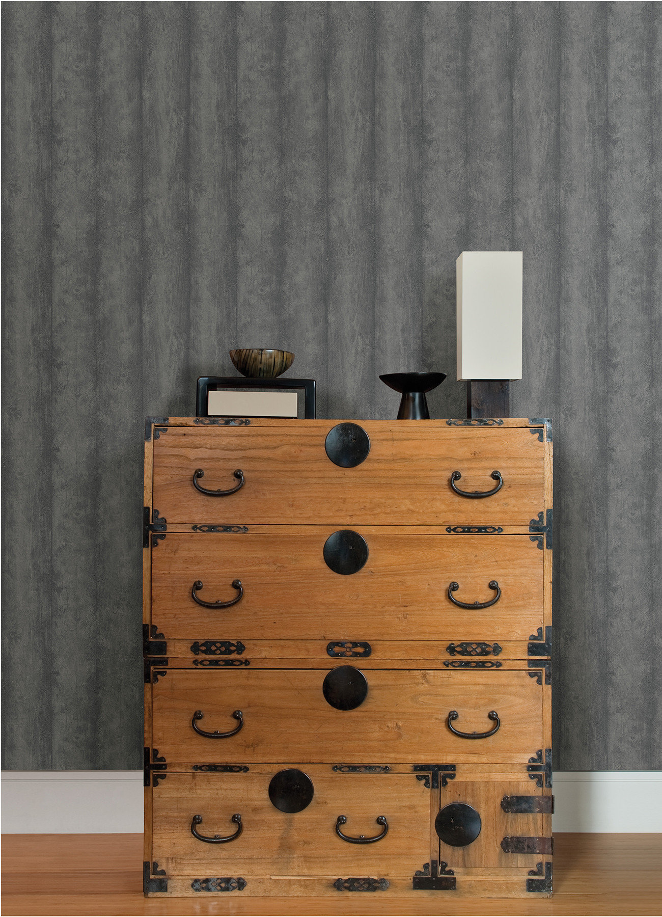 Firwork Grey Flint Grey Wood Wallpaper, Swatch - Farmhouse - Wallpaper - by Brewster ...