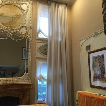 Decorative drapery rodstationary side panels, and swag/balloon valances.