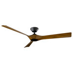 Modern Forms - Torque 3-Blade Ceiling Fan, Matte Black/Distressed Koa - The TORQUE Smart Fan by Modern Fans makes a powerful design statement in any indoor or exterior space in residential, hospitality and commercial settings. A distinctive silhouette blends well with a minimalist body and uniquely formed blades. Available matte black and two tone architectural finish combinations of brushed nickel with matte black and soft brass with matte black. The Energy Star rated TORQUE is a stunner that connects with the exclusive Modern Forms app via Wi-Fi from anywhere in the world to create schedules, integrate with smart home devices, and more. Includes a Bluetooth hand-held remote which controls the light, six speeds of the fan, and the direction, backwards or forwards. Utilizes a powerful DC motor inside to keep things running smooth, quiet and 70% more efficient than traditional AC fans.