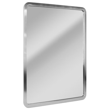 Head West Brushed Nickel Rounded Accent Mirror, 24x30"