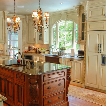 Traditional Kitchen and Living Room