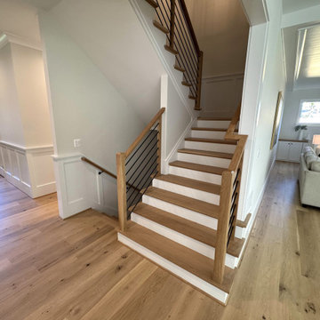 Project #140 | White Oak Staircase with Horizontal Bar Rail