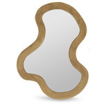 Meridian Furniture - Oblique Mirror, Oak, 28" X 38" - Create an instant focal point on your wall with this Oblique mirror. This oversized mirror has an artful design that adds a touch of modern fun to your room while instantly garnering the attention your wall deserves. Acacia wood forms the frame of this fabulously abstract mirror, providing a bold contrast on your wall that makes it hard to ignore. A rich oak finish lets this handsome mirror blend in nicely with other furnishings in your contemporary room.