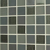Bahia Square Grey Glass Mosaic Tiles, 4"x6" Sample
