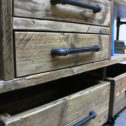 Ana-Maria Clear Varnished Reclaimed Scaffolding & Steel Pipe Bookcase & - Utility Shelving
