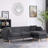 Brayden Fabric Sectional Sofa Chaise, Dark Gray