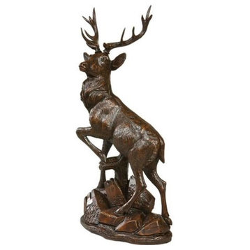 Sculpture MOUNTAIN Lodge English Deer Left-Facing Left Brown Resin