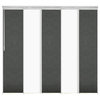 Navajo White-Koala Gray 5-Panel Track Extendable Vertical Blinds 58-110"x94"