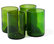 Wine Bottle Rocks Drinking Glasses, Set of 4, Green