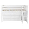 Chelsea Twin Low Loft Bed with Storage, White