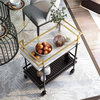 Bowery Hill 2-Tier Transitional Metal Serving Cart in Multi-Color