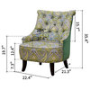 FurnitureR 27.5" Wide Pattern Upholstered Wingback chair