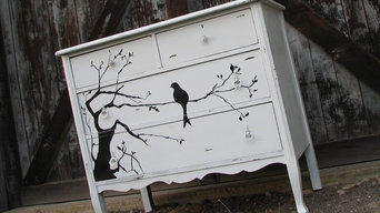 Distressed Bird and Tree Dresser