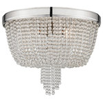 Hudson Valley Lighting - Royalton, 4 Light Flush Mount, Polished Nickel Finish, Crystal Shade - Bring back the elegance and the glamour of a Jazz Age ballroom with this opulent chandelier. Strings of crystal beads like pearl necklaces cascade all around the light source. Generous amounts of crystal pour down in waterfall-like profusion. With streamlined simplicity and classic elegance, Royalton adds a dash of panache to your space.