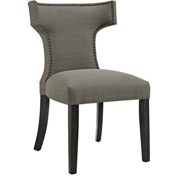 Hawthorne Collection Fabric Upholstered Dining Side Chair in Granite