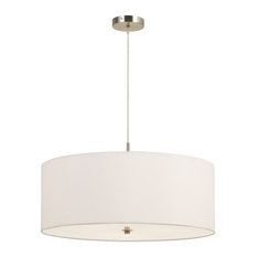 Cal Lighting Addison Drum 3 Light Pendant, White/White, 12.3"