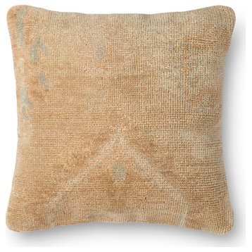 Ellen DeGeneres Crafted by Loloi Beige/Gold Pillow 18"x18" Cover With Down