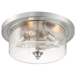Nuvo Lighting - Nuvo Lighting 60/7191 Bransel - 3 Light Flush Mount - Bransel; 3 Light; Flush Mount Fixture; Brushed NicBransel 3 Light Flus Brushed Nickel ClearUL: Suitable for damp locations Energy Star Qualified: n/a ADA Certified: n/a  *Number of Lights: Lamp: 3-*Wattage:60w A19 Medium Base bulb(s) *Bulb Included:No *Bulb Type:A19 Medium Base *Finish Type:Brushed Nickel