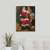 "Santa With Puppy" Wrapped Canvas Art Print, 18"x24"x1.5"
