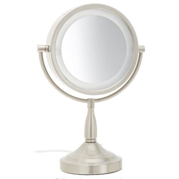 Jerdon LT856N 8.5-Inch Tabletop Two-Sided Swivel Halo Lighted Vanity Mirror
