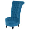 HOMCOM Retro High Back Armless Chair Living Room Furniture Upholstered Tufted