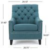 GDF Studio Ailsa Fabric Tufted Club Chair, Teal
