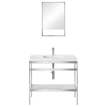C 36.25" Single Bathroom Vanity With Mirror