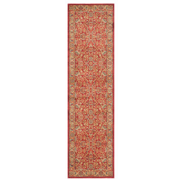 Safavieh Mahal Collection MAH699 Rug, Red/Natural, 2'2" X 10'