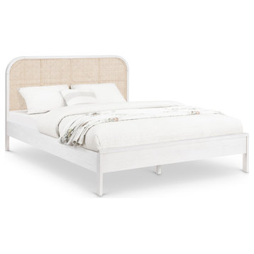 Siena Ash Wood Bed, White, Queen
